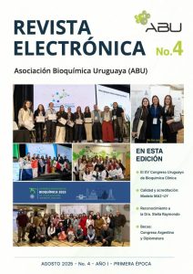 Portada de la cuarta edición de la Revista Electrónica de la Asociación Bioquímica Uruguaya (ABU)