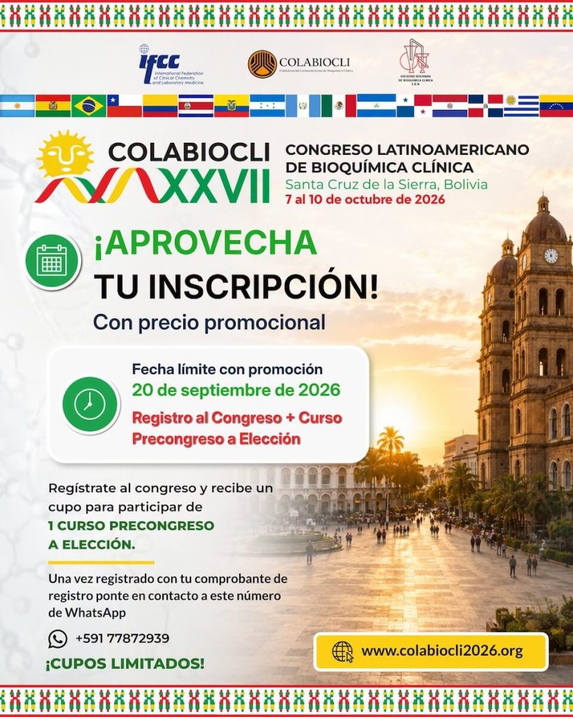 Promoción de inscripción a COLABIOCLI 2026 con curso precongreso